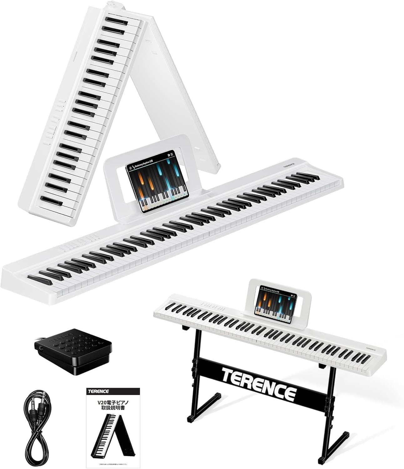 Amazon | TERENCE 電子ピアノ 88鍵盤 折り畳み式 キーボード タッチ